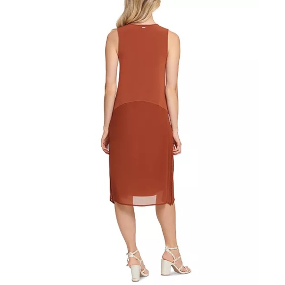 DKNY Assemytrical Sleeveless Midi Dress Small - Picture 3 of 9